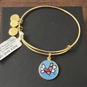 Alex and Ani Britto Gold Heart Bracelet with wings. NWT